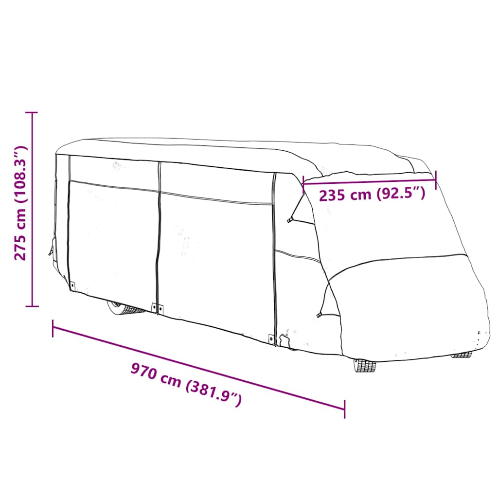 Camperhoezen 970x235x275 cm vliesvlies grijs is nu te koop bij PeponiXL, paradijselijk wonen!
