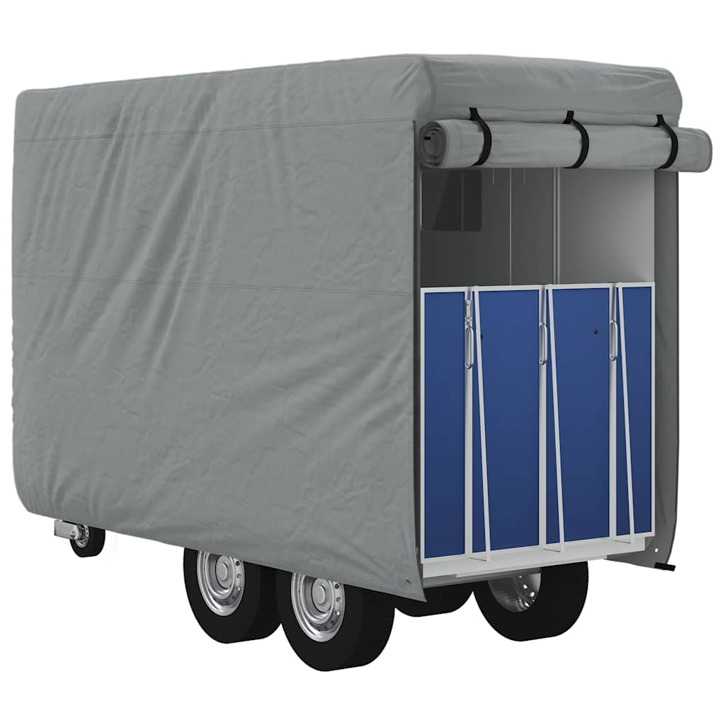Paardentrailerhoes 376x168x240 cm vliesvlies grijs is nu te koop bij PeponiXL, paradijselijk wonen!