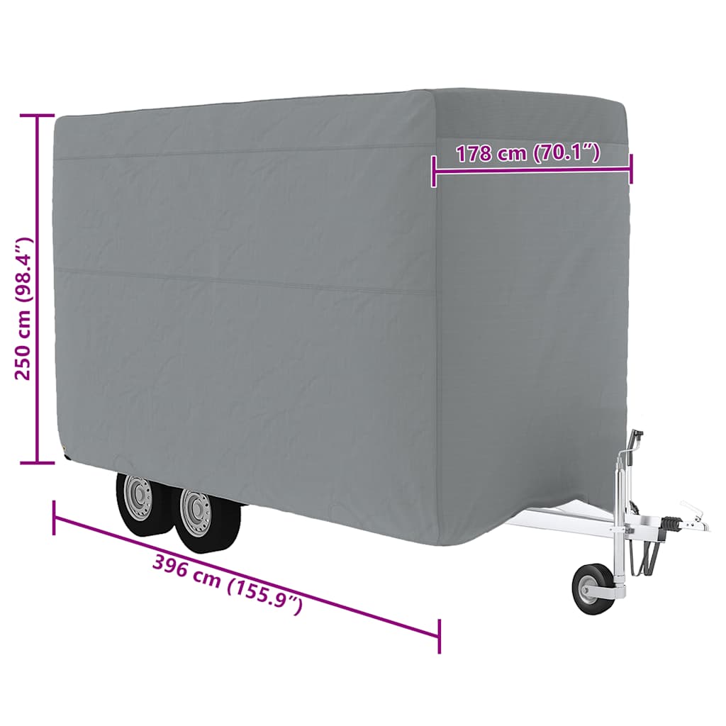 Paardentrailerhoes 396x178x250 cm vliesvlies grijs is nu te koop bij PeponiXL, paradijselijk wonen!