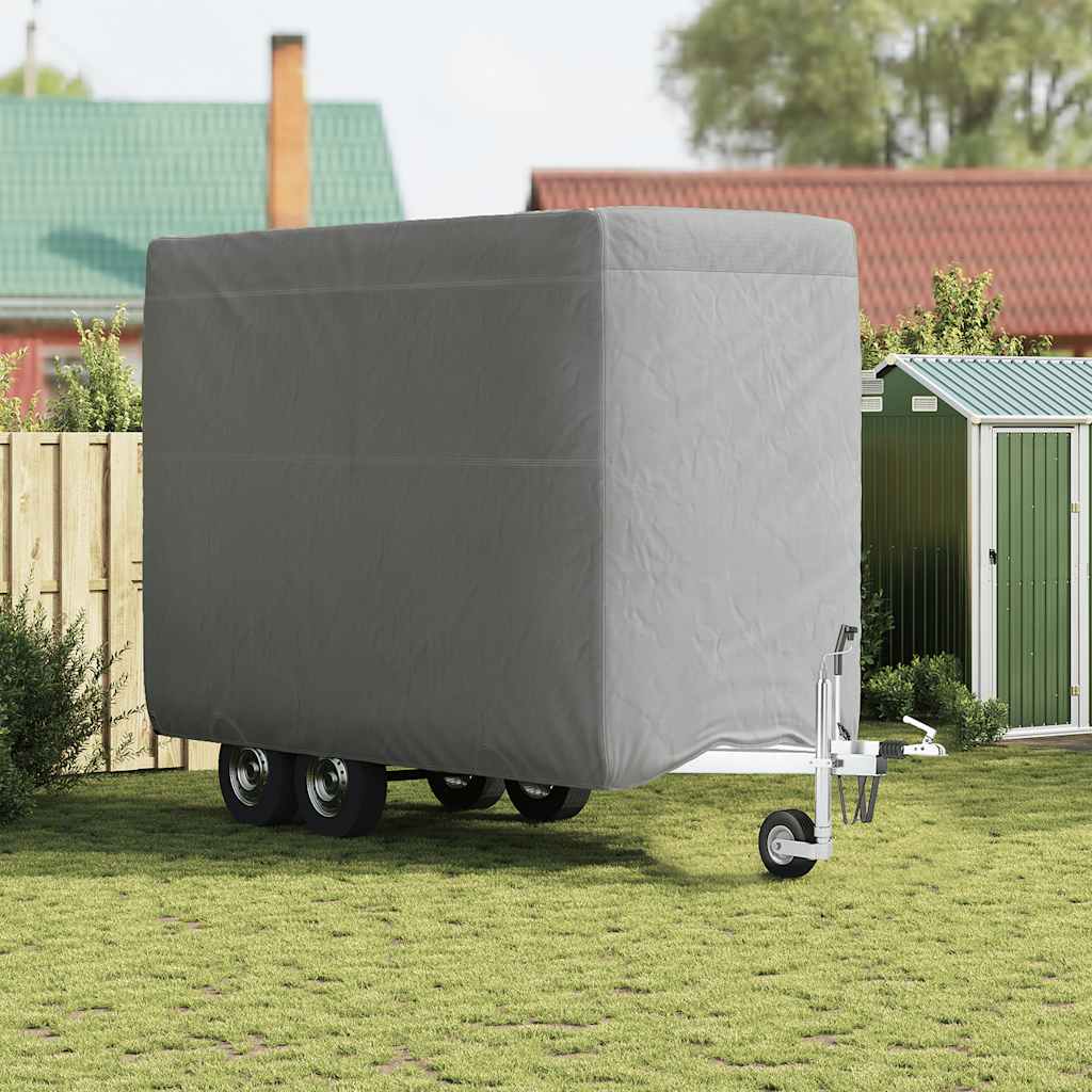 Paardentrailerhoes 396x178x250 cm vliesvlies grijs is nu te koop bij PeponiXL, paradijselijk wonen!