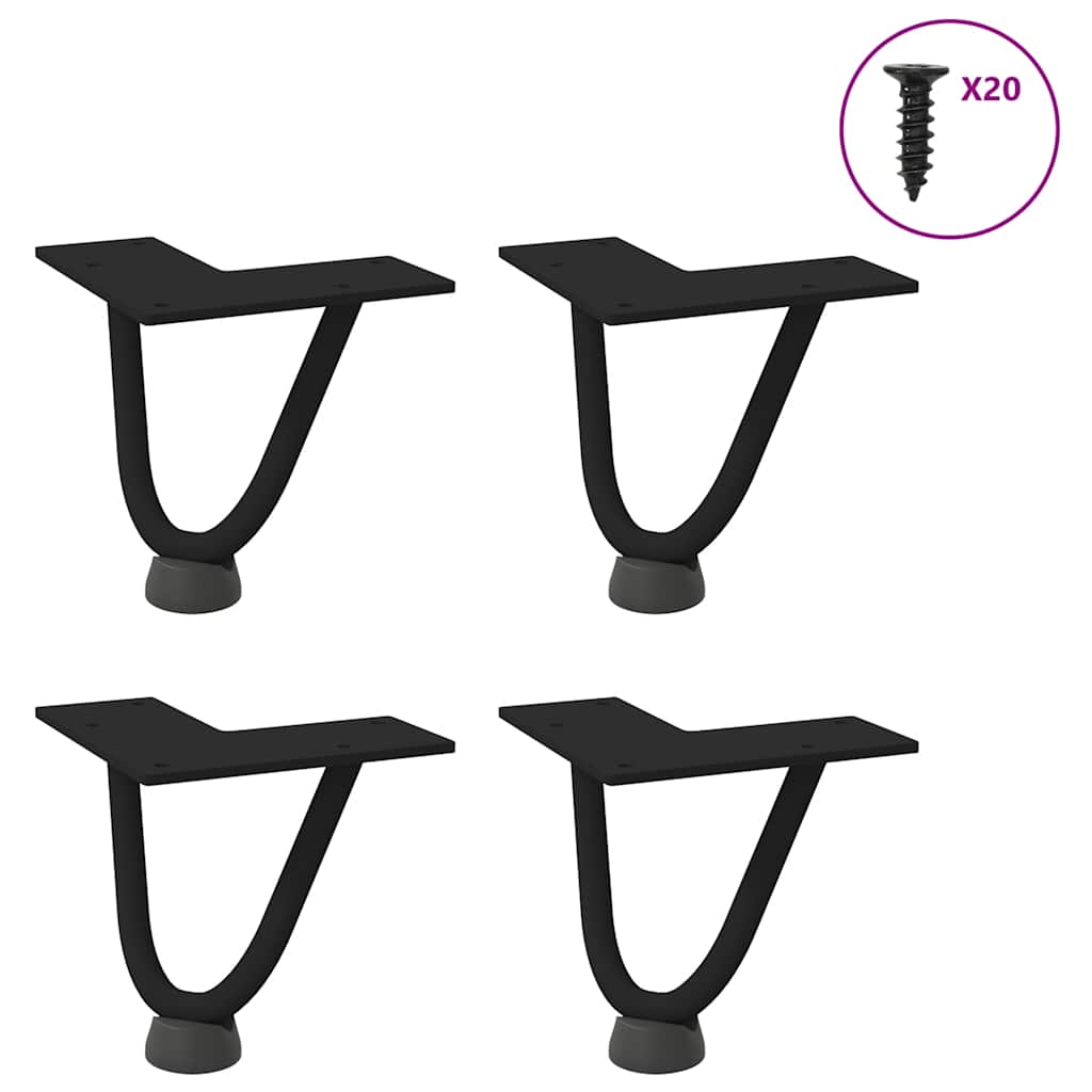 Haarnadelpoten voor Salontafel 4 st 10 cm massief staal zwart is nu te koop bij PeponiXL, paradijselijk wonen!
