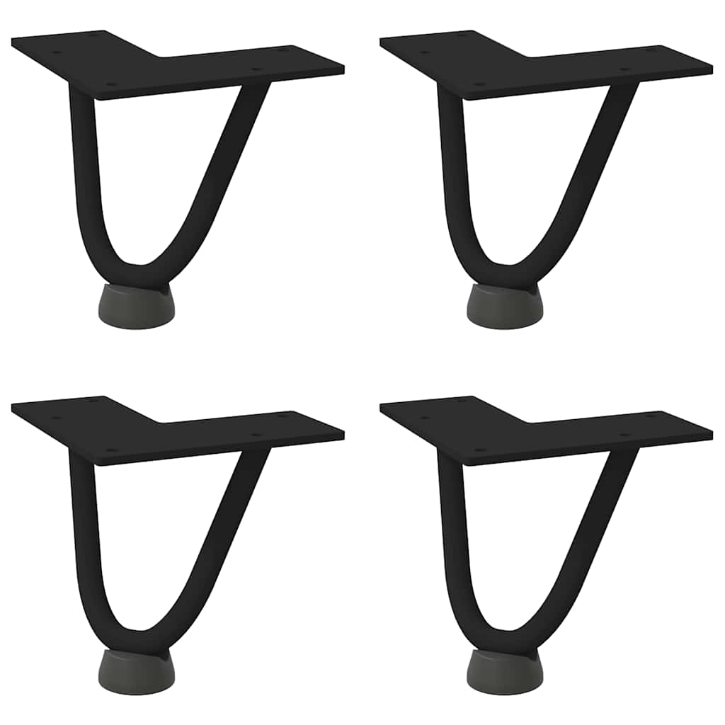 Haarnadelpoten voor Salontafel 4 st 10 cm massief staal zwart is nu te koop bij PeponiXL, paradijselijk wonen!