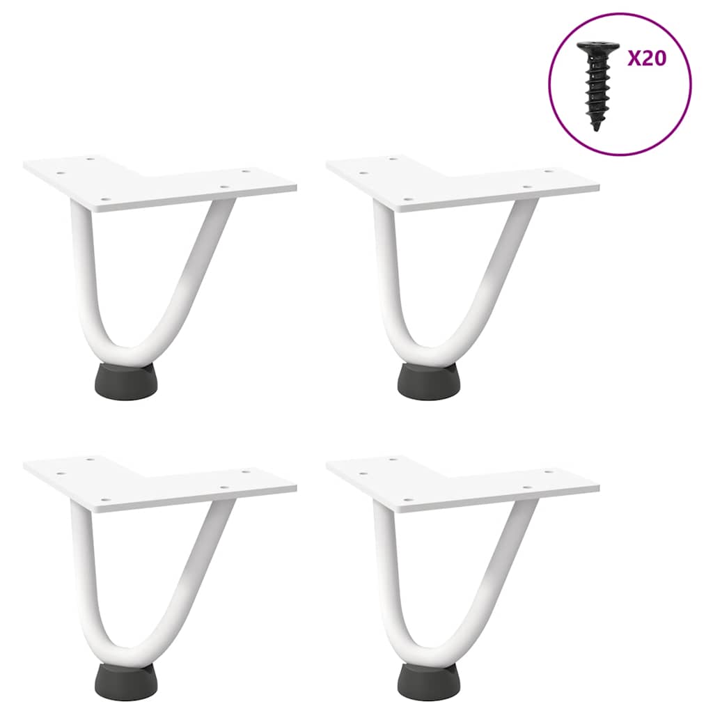 Haarnadelpoten voor Salontafel 4 st 10 cm massief staal wit is nu te koop bij PeponiXL, paradijselijk wonen!