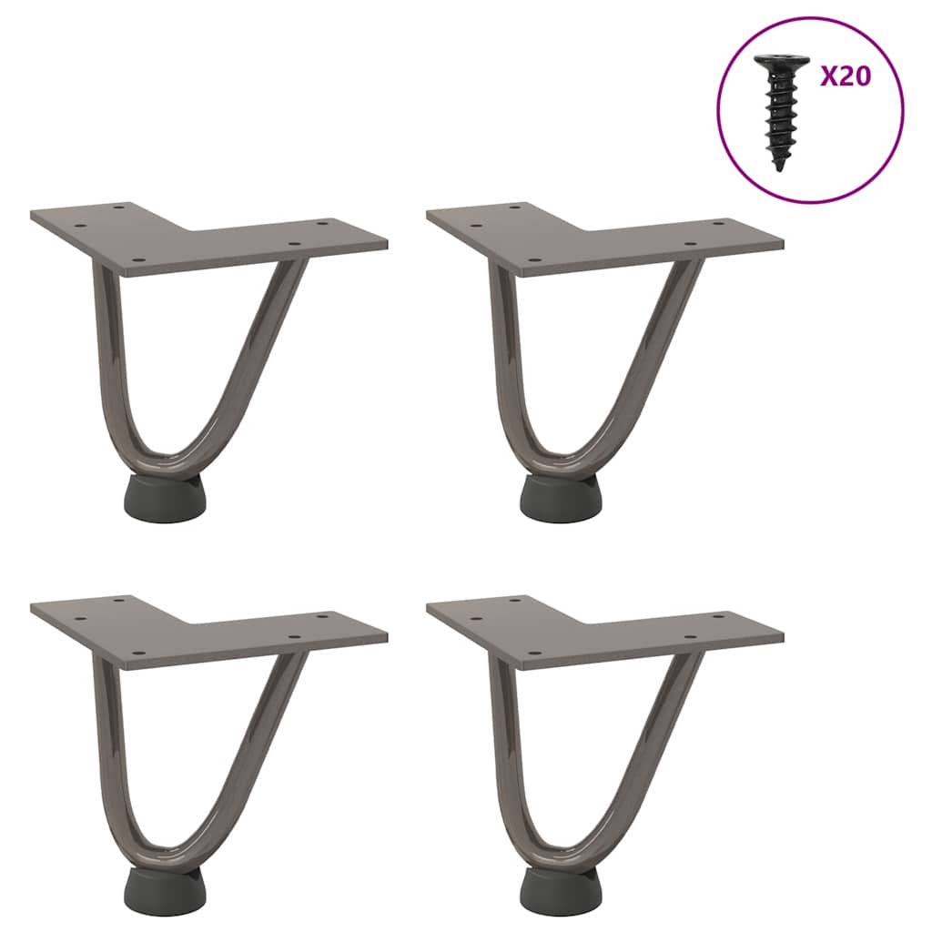 Haarnadelpoten voor Salontafel 4 st 10 cm massief staal naturel is nu te koop bij PeponiXL, paradijselijk wonen!