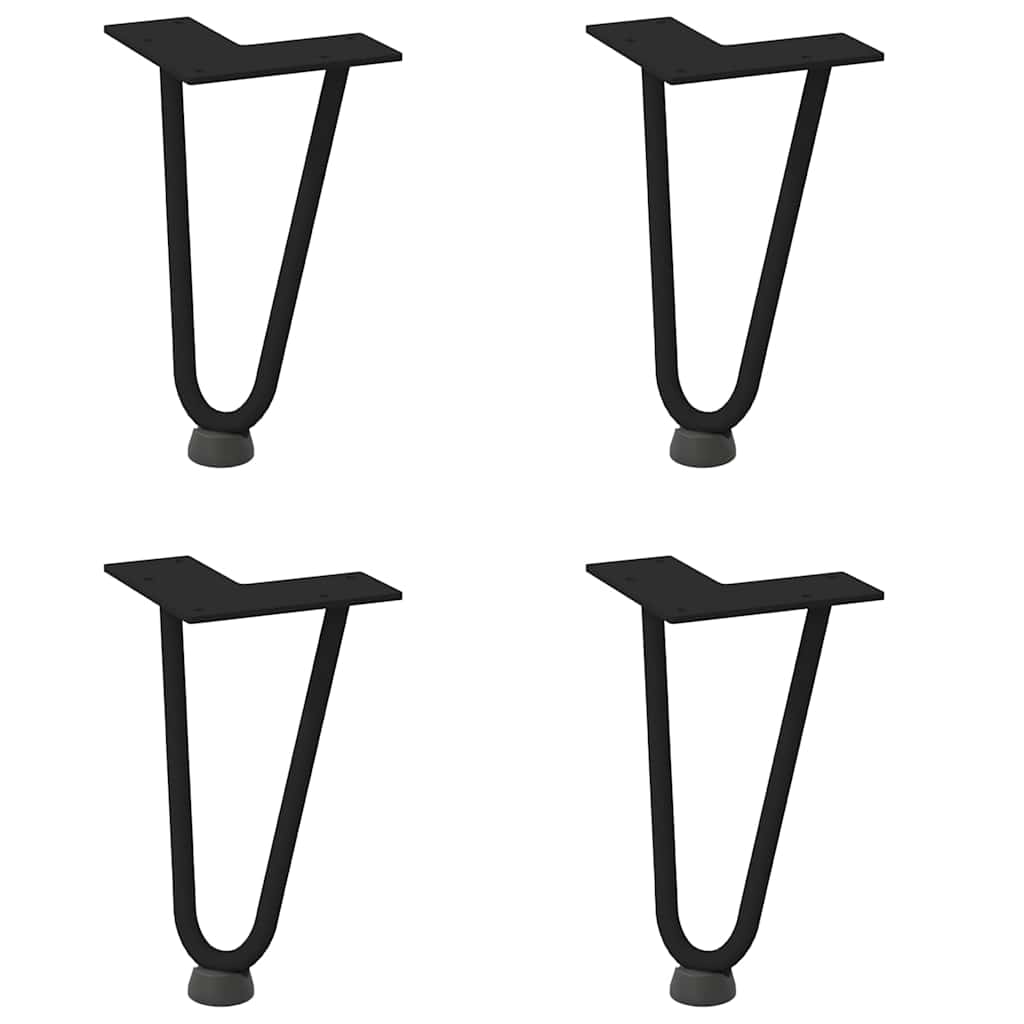 Haarnadelpoten voor Salontafel 4 st 20 cm massief staal zwart is nu te koop bij PeponiXL, paradijselijk wonen!