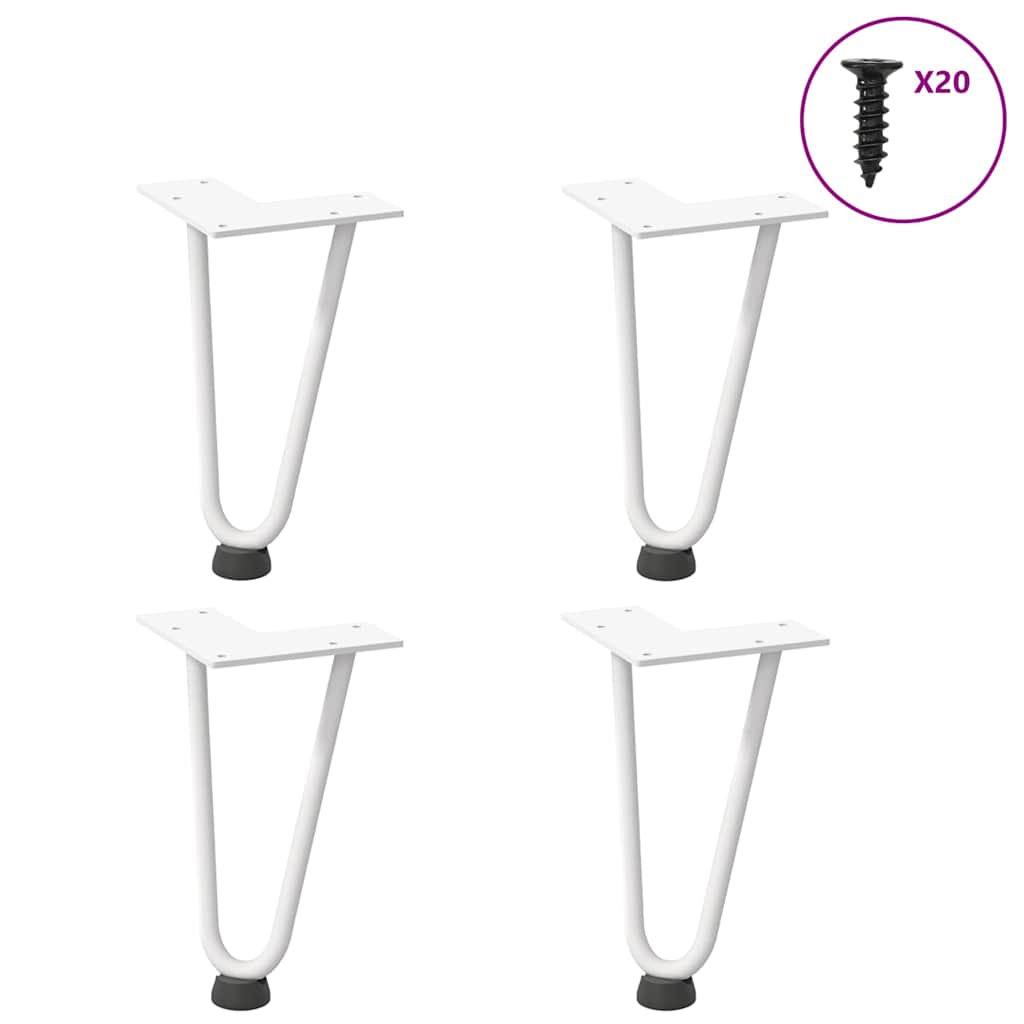 Haarnadelpoten voor Salontafel 4 st 20 cm massief staal wit is nu te koop bij PeponiXL, paradijselijk wonen!