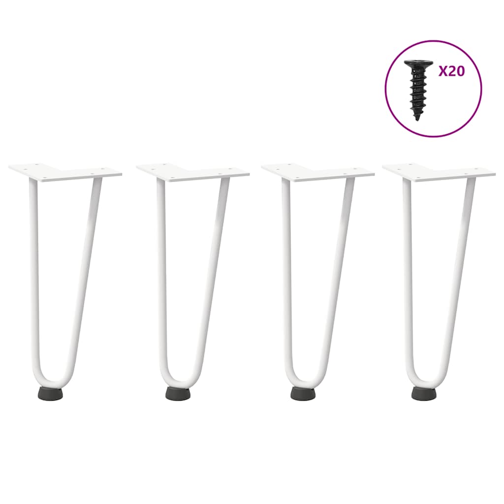 Haarnadelpoten voor Salontafel 4 st 30 cm massief staal wit is nu te koop bij PeponiXL, paradijselijk wonen!