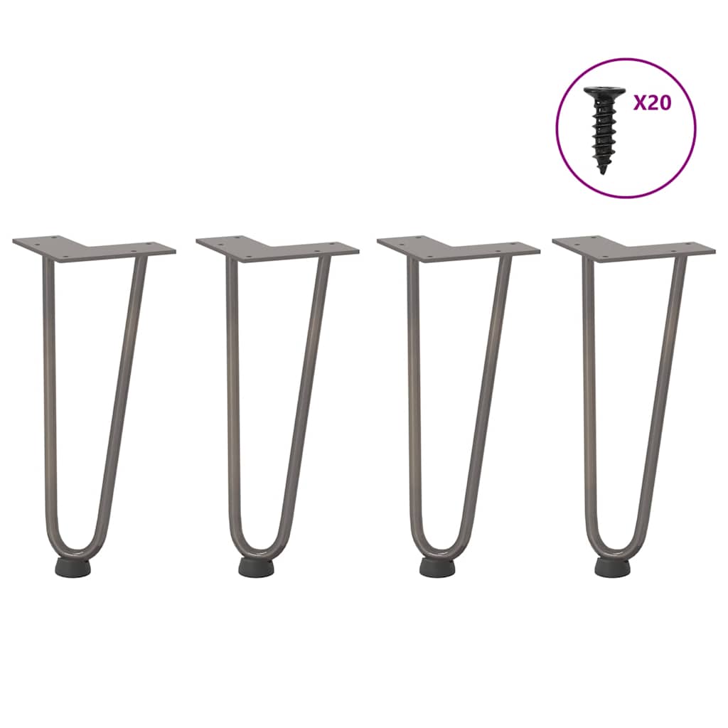 Haarnadelpoten voor Salontafel 4 st 30 cm massief staal naturel is nu te koop bij PeponiXL, paradijselijk wonen!