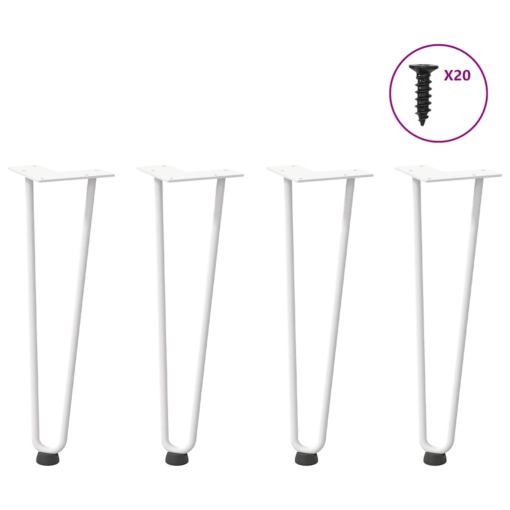 Haarnadelpoten voor Salontafel 4 st 42 cm massief staal wit is nu te koop bij PeponiXL, paradijselijk wonen!