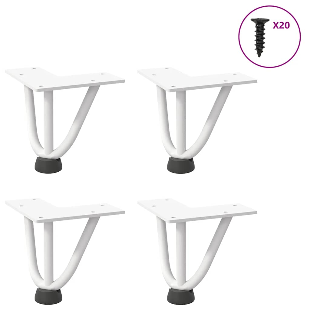 Haarnadelpoten voor Salontafel 4 st 10 cm massief staal wit is nu te koop bij PeponiXL, paradijselijk wonen!