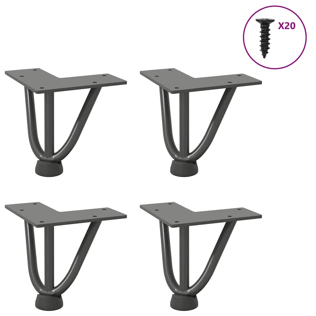 Haarnadelpoten voor Salontafel 4 st 10 cm massief staal antracietkleurig is nu te koop bij PeponiXL, paradijselijk wonen!