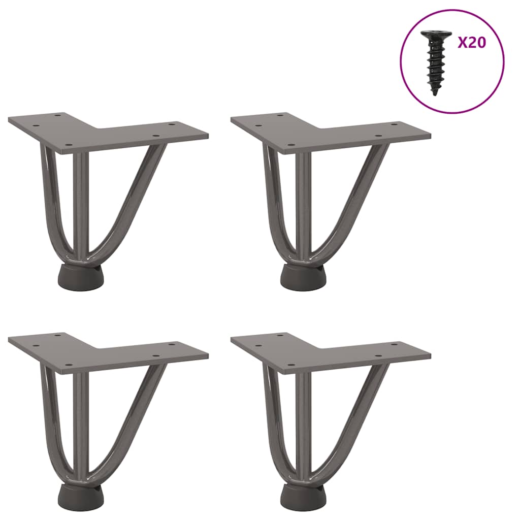 Haarnadelpoten voor Salontafel 4 st 10 cm massief staal naturel is nu te koop bij PeponiXL, paradijselijk wonen!