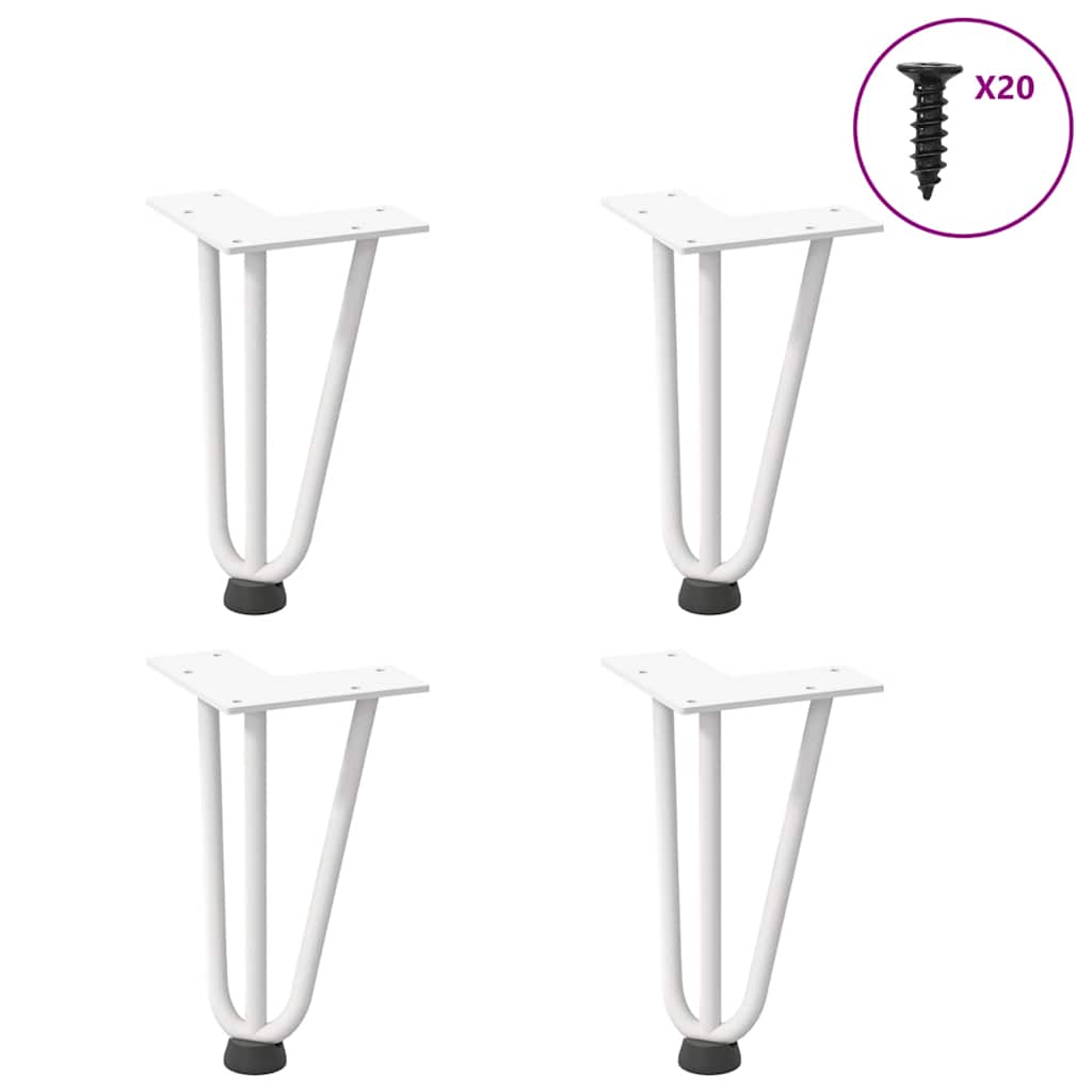 Haarnadelpoten voor Salontafel 4 st 20 cm massief staal wit is nu te koop bij PeponiXL, paradijselijk wonen!