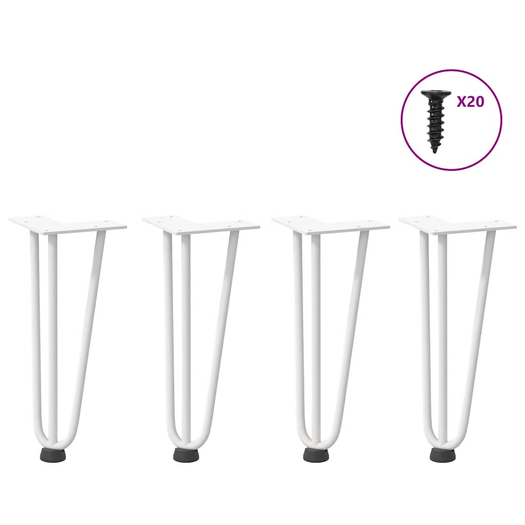 Haarnadelpoten voor Salontafel 4 st 30 cm massief staal wit is nu te koop bij PeponiXL, paradijselijk wonen!