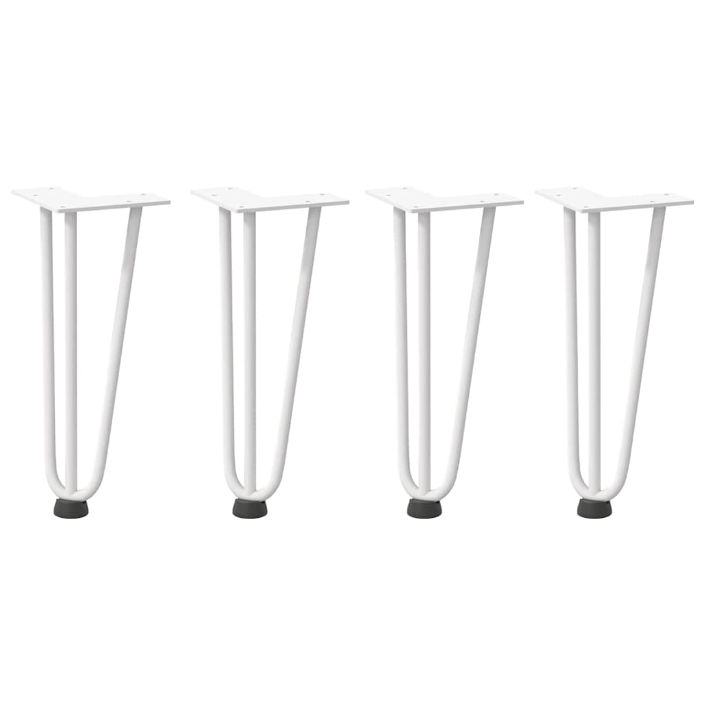 Haarnadelpoten voor Salontafel 4 st 30 cm massief staal wit is nu te koop bij PeponiXL, paradijselijk wonen!