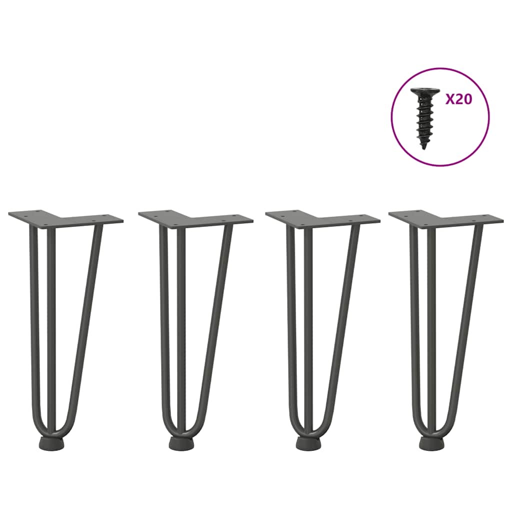 Haarnadelpoten voor Salontafel 4 st 30 cm massief staal antracietkleurig is nu te koop bij PeponiXL, paradijselijk wonen!