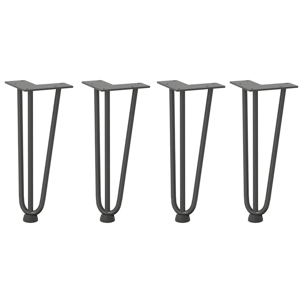 Haarnadelpoten voor Salontafel 4 st 30 cm massief staal antracietkleurig is nu te koop bij PeponiXL, paradijselijk wonen!
