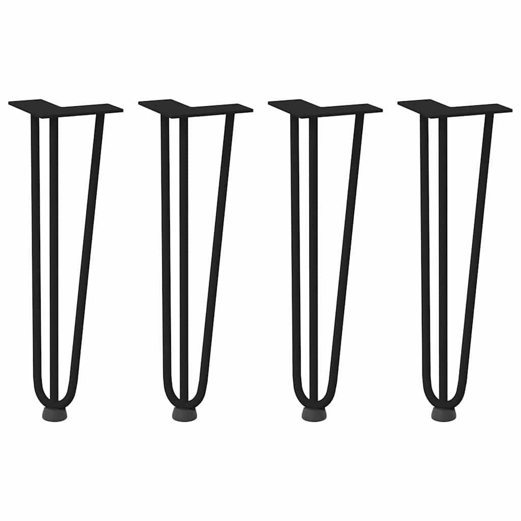 Haarnadelpoten voor Salontafel 4 st 42 cm massief staal zwart is nu te koop bij PeponiXL, paradijselijk wonen!