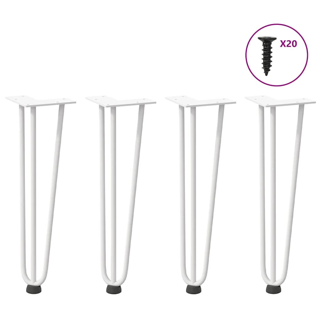 Haarnadelpoten voor Salontafel 4 st 42 cm massief staal wit is nu te koop bij PeponiXL, paradijselijk wonen!