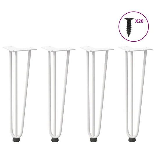 Haarnadelpoten voor Salontafel 4 st 42 cm massief staal wit is nu te koop bij PeponiXL, paradijselijk wonen!