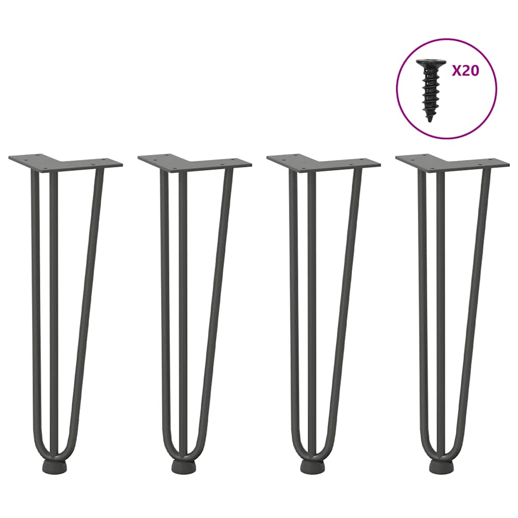 Haarnadelpoten voor Salontafel 4 st 42 cm massief staal antracietkleurig is nu te koop bij PeponiXL, paradijselijk wonen!