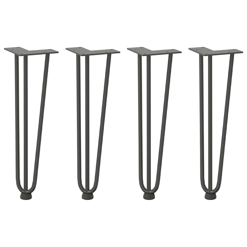 Haarnadelpoten voor Salontafel 4 st 42 cm massief staal antracietkleurig is nu te koop bij PeponiXL, paradijselijk wonen!