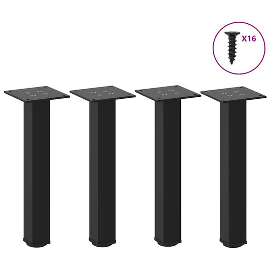 Salontafelpoten 4 st 30-32 cm staal zwart is nu te koop bij PeponiXL, paradijselijk wonen!
