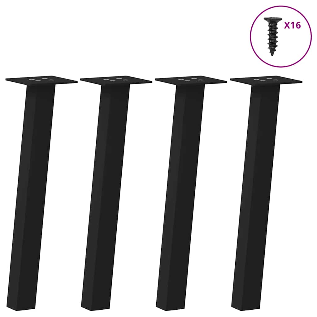 Salontafelpoten 4 st 30 cm staal zwart is nu te koop bij PeponiXL, paradijselijk wonen!