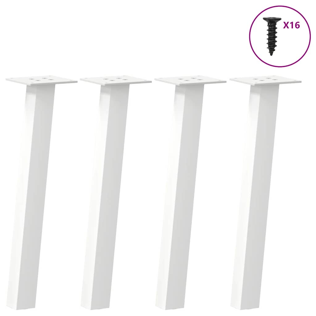 Salontafelpoten 4 st 42 cm staal wit is nu te koop bij PeponiXL, paradijselijk wonen!