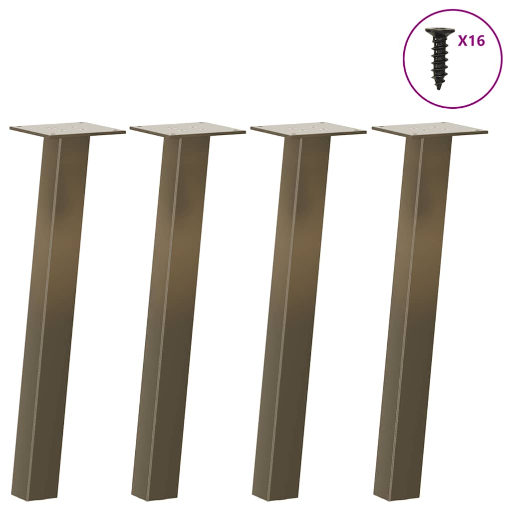 Salontafelpoten 4 st 42 cm staal naturel is nu te koop bij PeponiXL, paradijselijk wonen!