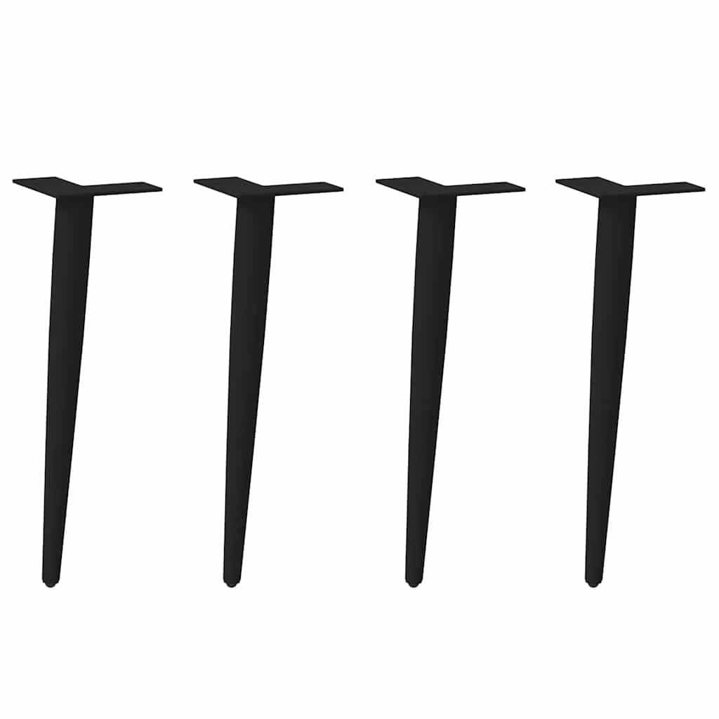 Salontafelpoten conische vorm 4 st 30-31 cm staal zwart is nu te koop bij PeponiXL, paradijselijk wonen!