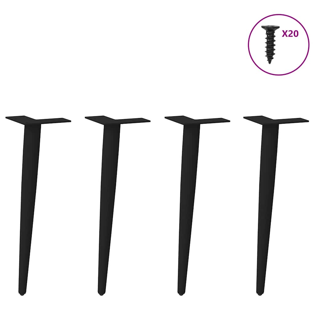 Salontafelpoten conische vorm 4 st 30-31 cm staal zwart is nu te koop bij PeponiXL, paradijselijk wonen!