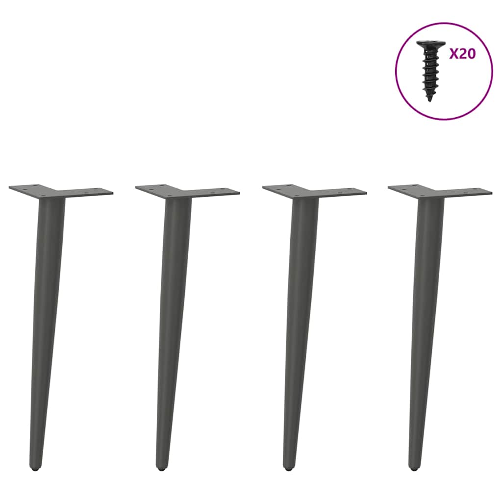 Salontafelpoten conische vorm 4 st 30-31 cm staal antraciet is nu te koop bij PeponiXL, paradijselijk wonen!