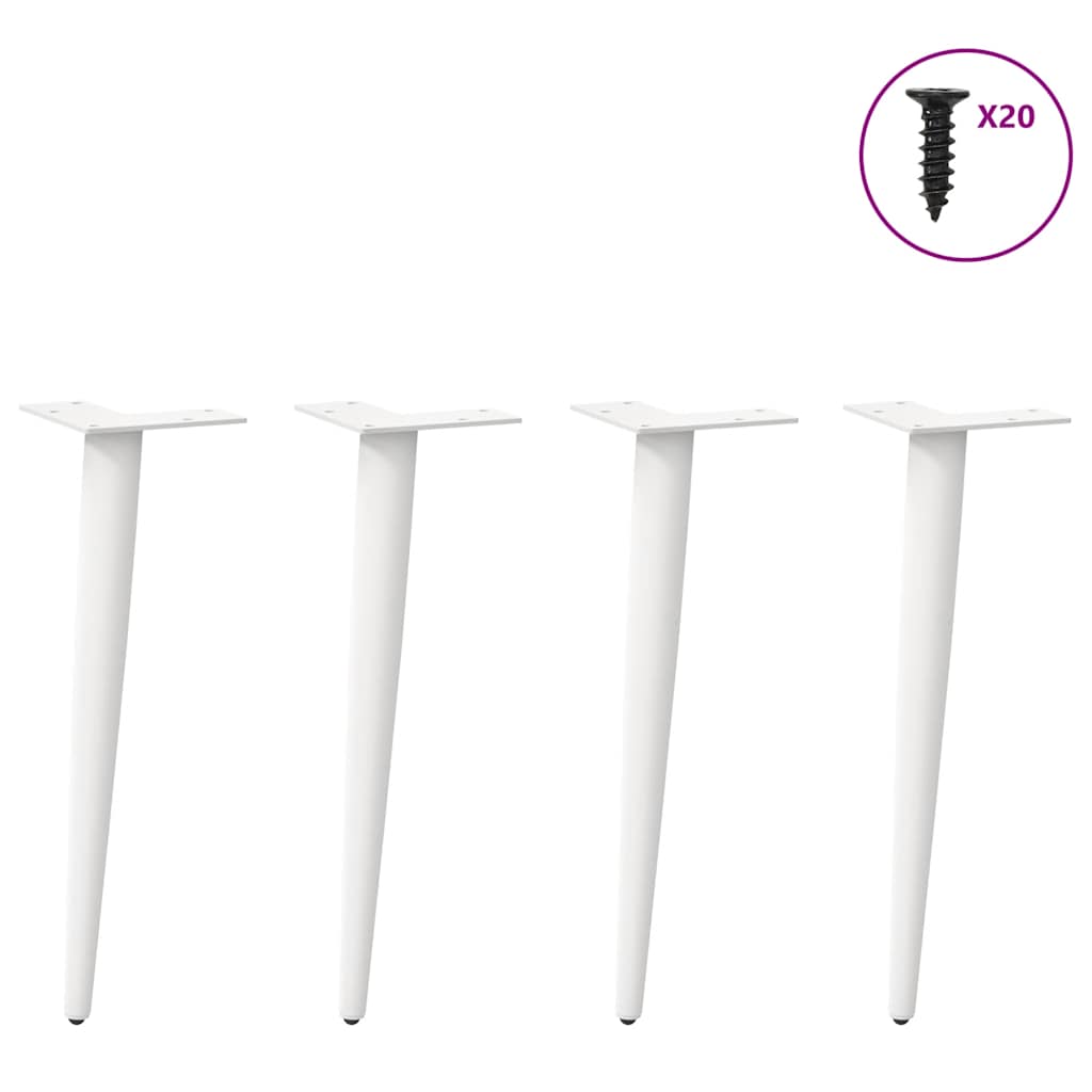 Salontafelpoten conische vorm 4 st 42-43 cm staal wit is nu te koop bij PeponiXL, paradijselijk wonen!