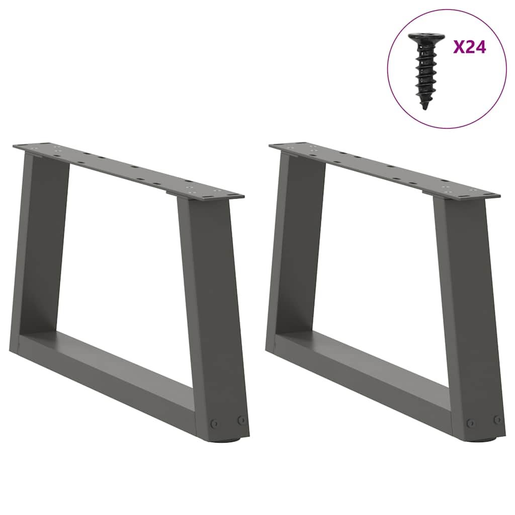 Salontafelpoten 2 st V-vormig 60x(30-31,3) cm staal antraciet is nu te koop bij PeponiXL, paradijselijk wonen!