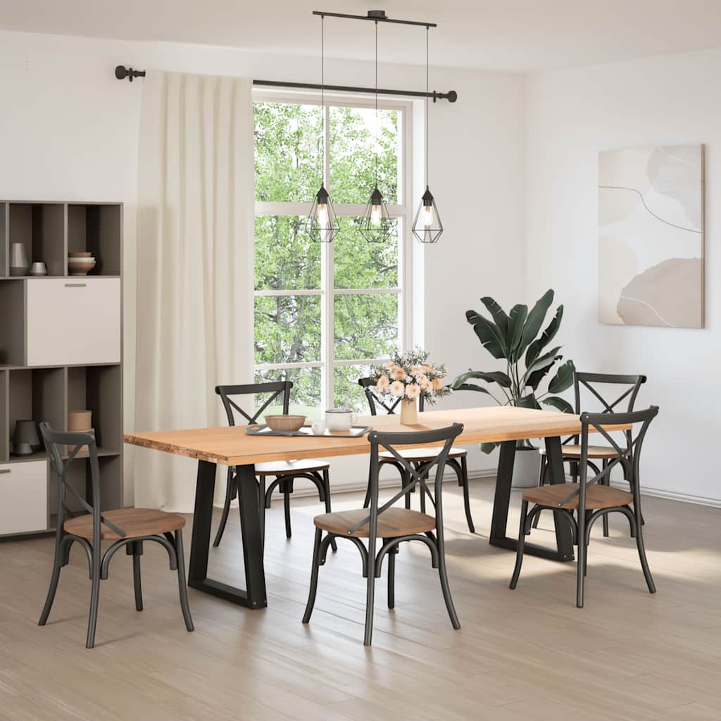 Eettafelpoten 2 st V-vormig 50x(72-73,3) cm staal zwart is nu te koop bij PeponiXL, paradijselijk wonen!