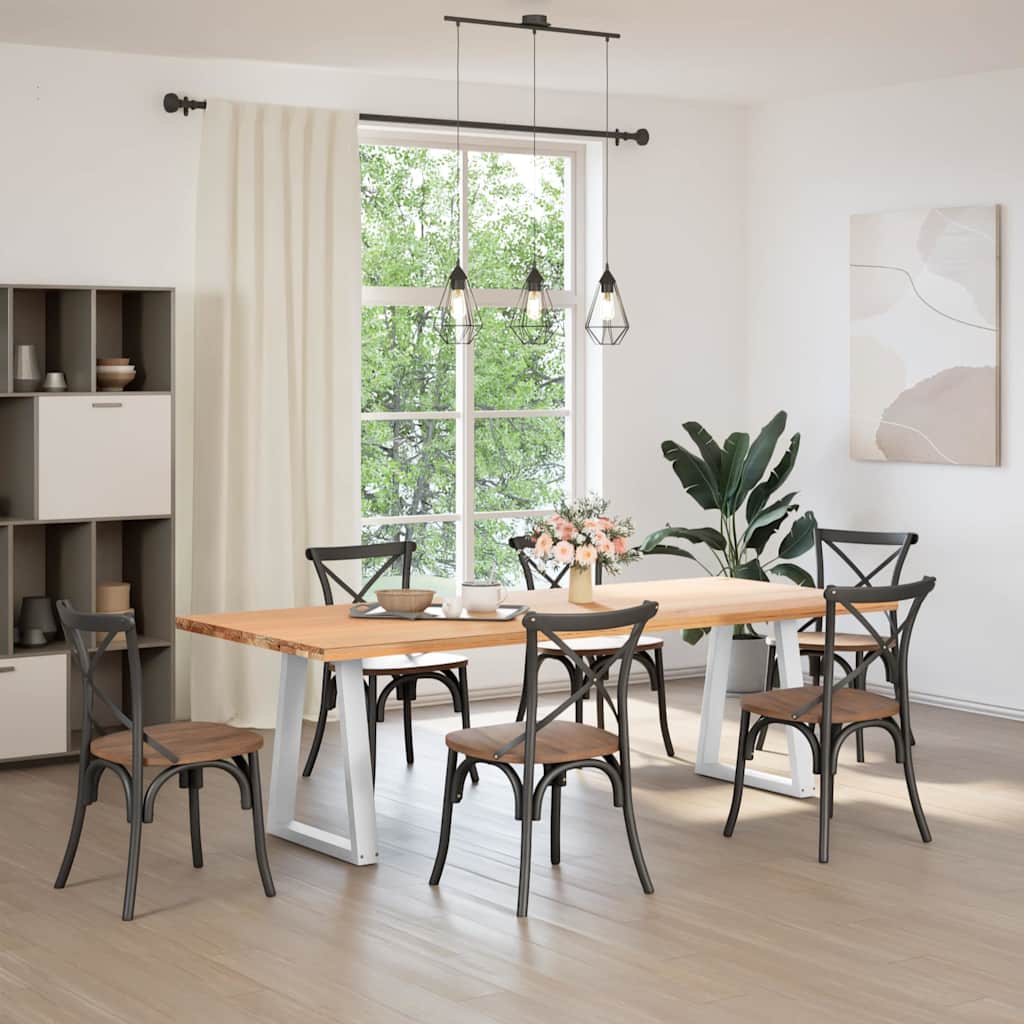 Eettafelpoten 2 st V-vormig 50x(72-73,3) cm staal wit is nu te koop bij PeponiXL, paradijselijk wonen!