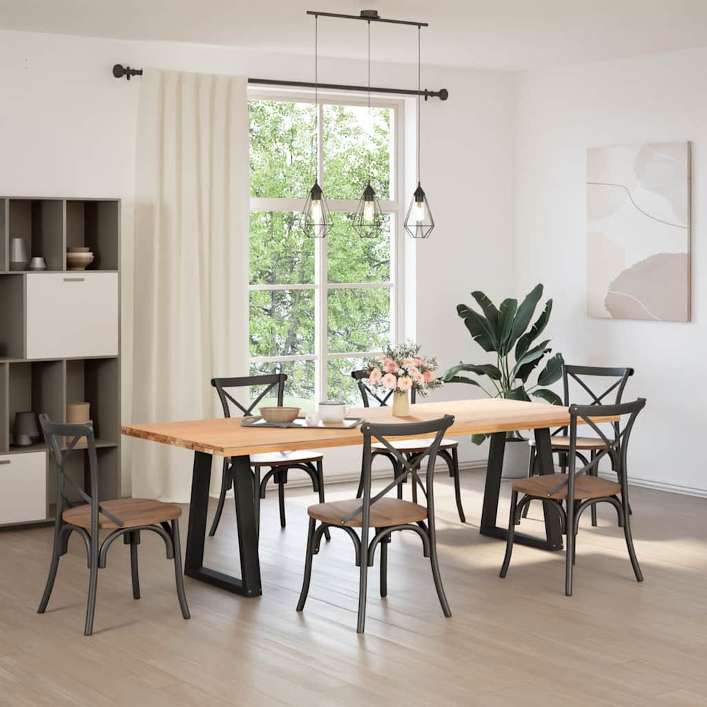 Eettafelpoten 2 st V-vormig 60x(72-73,3) cm staal zwart is nu te koop bij PeponiXL, paradijselijk wonen!