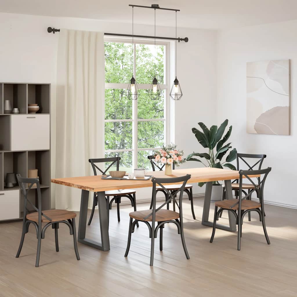 Eettafelpoten 2 st V-vormig 60x(72-73,3) cm staal antraciet is nu te koop bij PeponiXL, paradijselijk wonen!