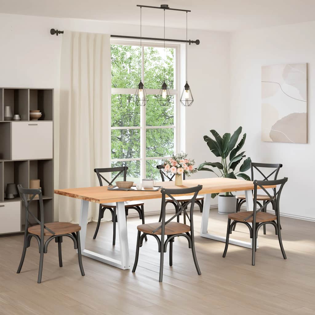 Eettafelpoten 2 st V-vormig 90x(72-73,3) cm staal wit is nu te koop bij PeponiXL, paradijselijk wonen!