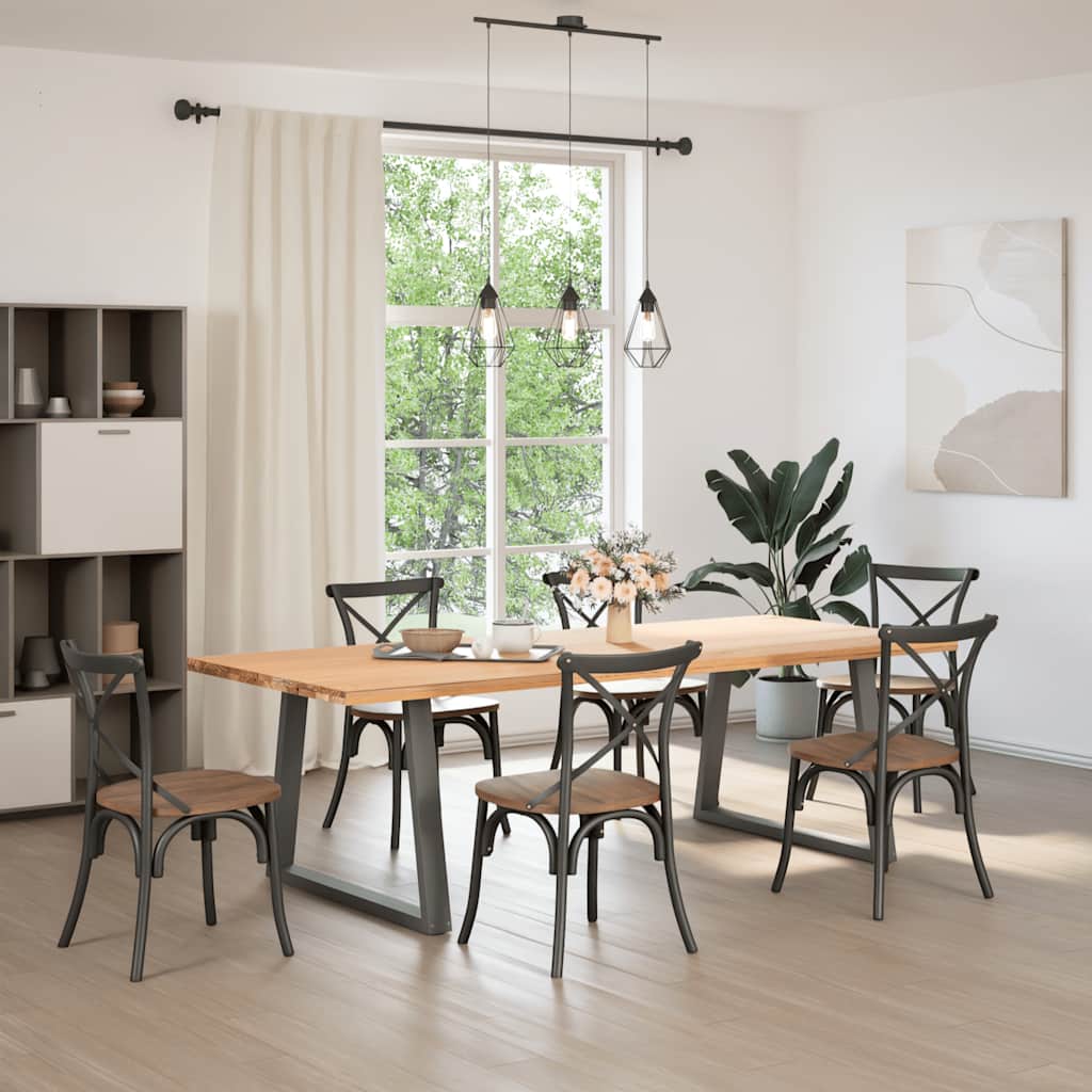 Eettafelpoten 2 st V-vormig 90x(72-73,3) cm staal antraciet is nu te koop bij PeponiXL, paradijselijk wonen!