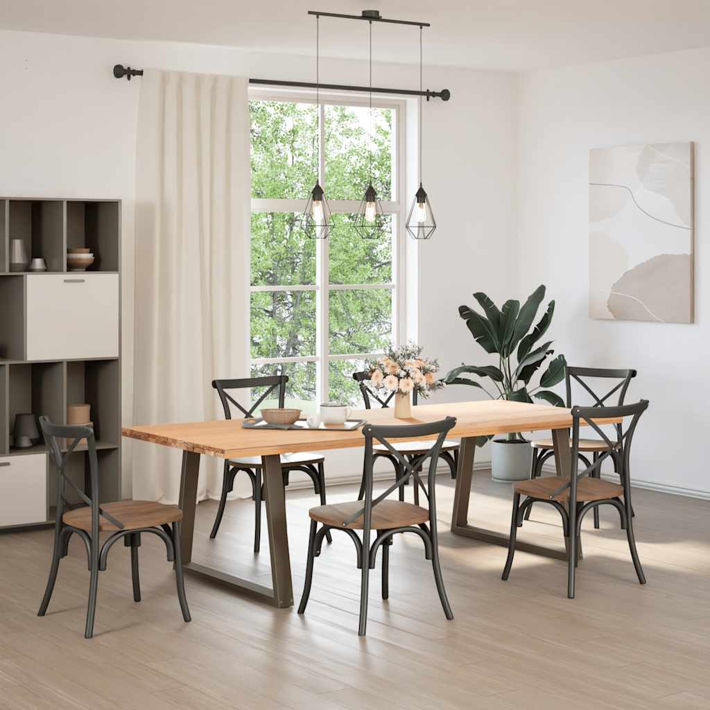Eettafelpoten 2 st V-vormig 100x(72-73,3) cm staal naturel is nu te koop bij PeponiXL, paradijselijk wonen!