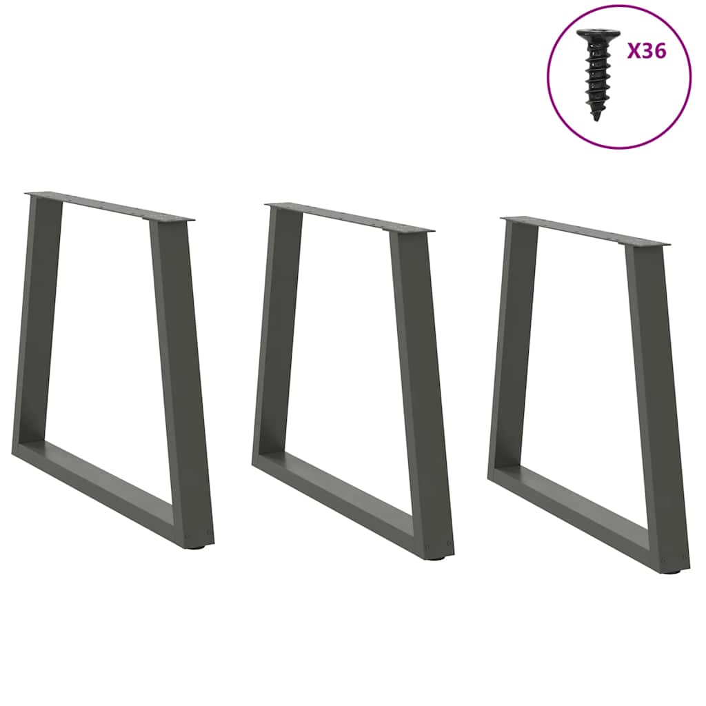 Eettafelpoten 3 st V-vormig 70x(72-73,3) cm staal antraciet is nu te koop bij PeponiXL, paradijselijk wonen!
