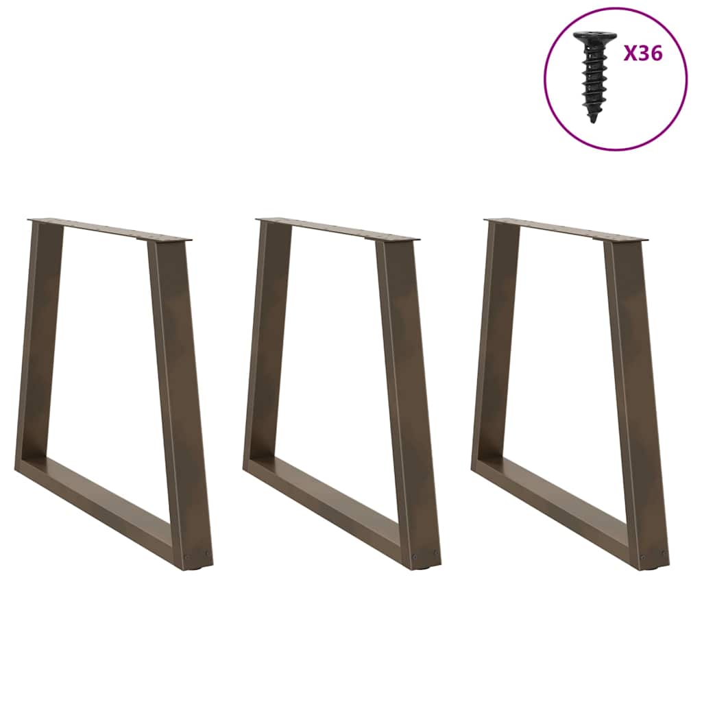 Eettafelpoten 3 st V-vormig 70x(72-73,3) cm staal naturel is nu te koop bij PeponiXL, paradijselijk wonen!