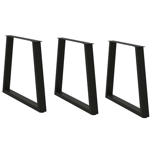 Eettafelpoten 3 st V-vormig 80x(72-73,3) cm staal zwart is nu te koop bij PeponiXL, paradijselijk wonen!