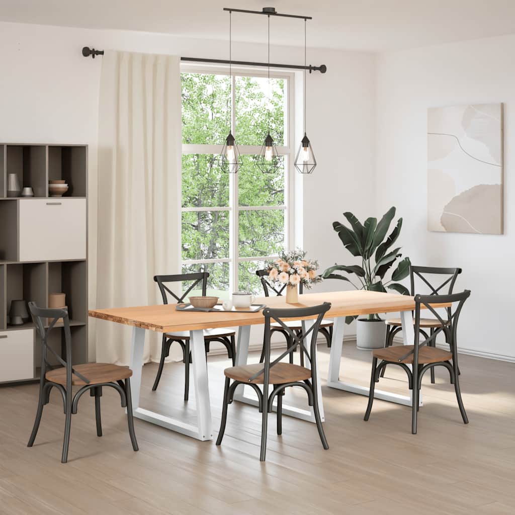 Eettafelpoten 3 st V-vormig 90x(72-73,3) cm staal wit is nu te koop bij PeponiXL, paradijselijk wonen!