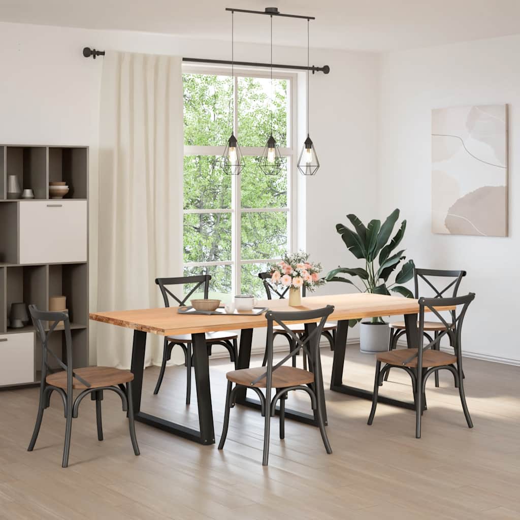 Eettafelpoten 3 st V-vormig 100x(72-73,3) cm staal zwart is nu te koop bij PeponiXL, paradijselijk wonen!