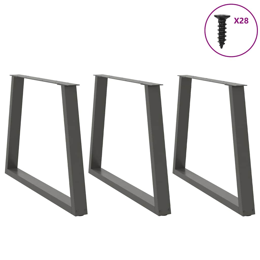 Eettafelpoten 3 st V-vormig 100x(72-73,3) cm staal antraciet is nu te koop bij PeponiXL, paradijselijk wonen!