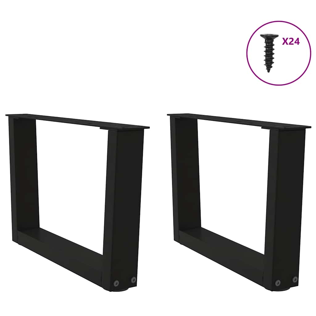 Salontafelpoten 2 st V-vormig 60x(30-31,3) cm staal zwart is nu te koop bij PeponiXL, paradijselijk wonen!
