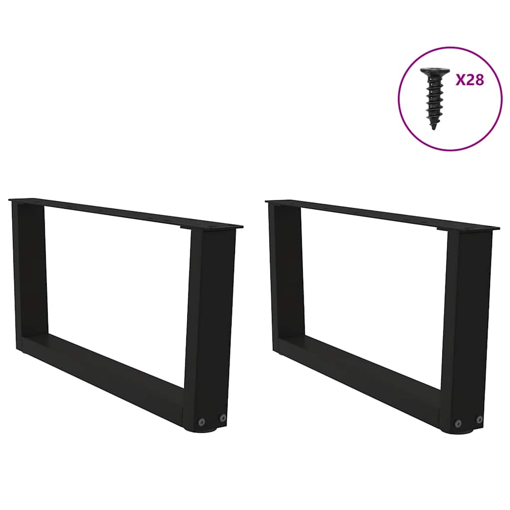Salontafelpoten 2 st V-vormig 70x(30-31,3) cm staal zwart is nu te koop bij PeponiXL, paradijselijk wonen!